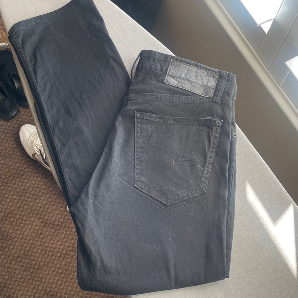 Calvin Klein Men's Black Straight Leg Jeans Size 32W 30L